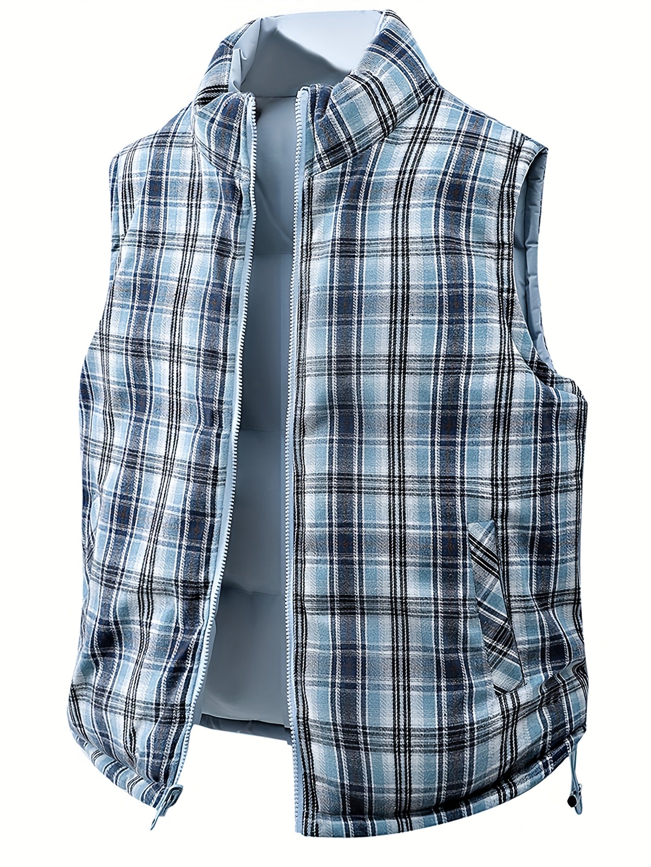 Kamizelka pikowana odwracalna męska z zamkiem błyskawicznym i kieszeniami