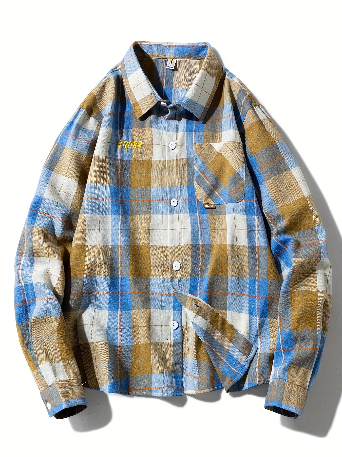 Koszula męska codzienna z kołnierzem i kieszenią na piersi