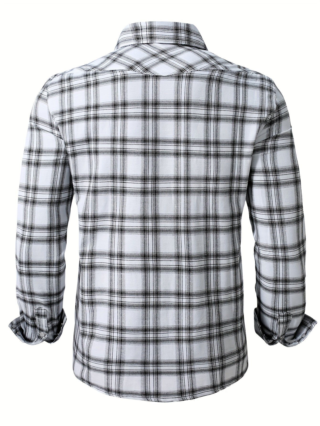 Koszula męska codzienna z kołnierzem klasycznym i wzorem w kratkę