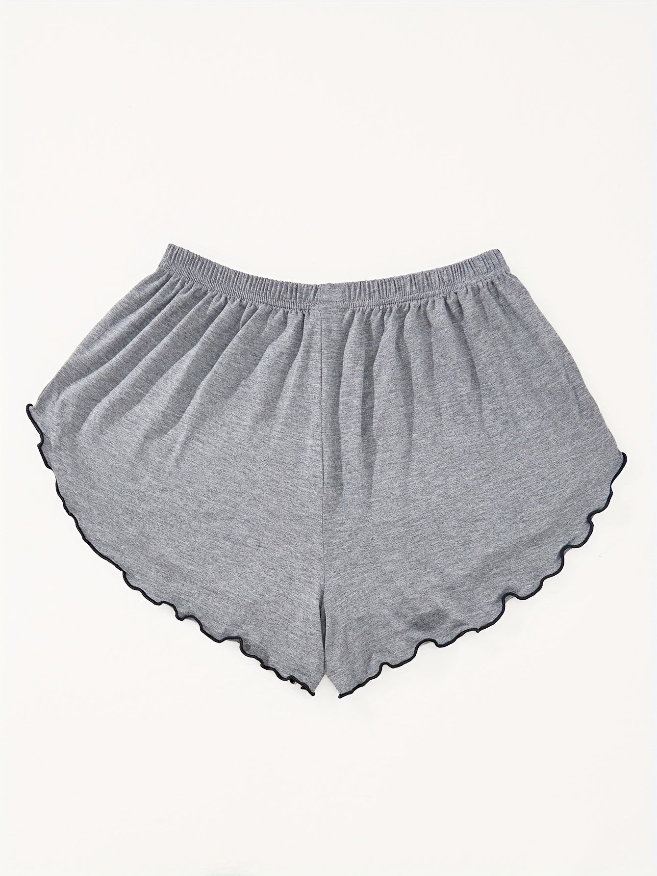 Szorty damskie z elastycznym pasem i falistym wykończeniem