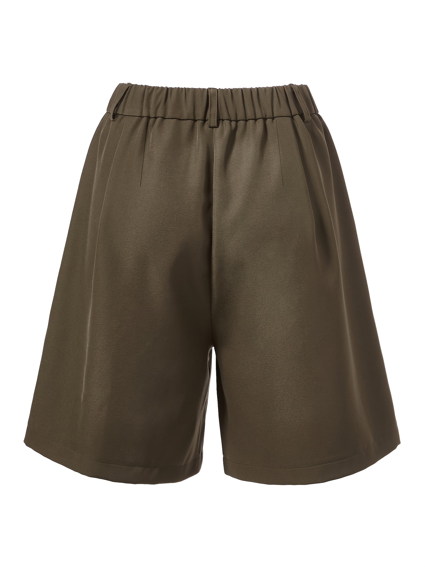 Szorty damskie z zakładkami i elastycznym tyłem pasa