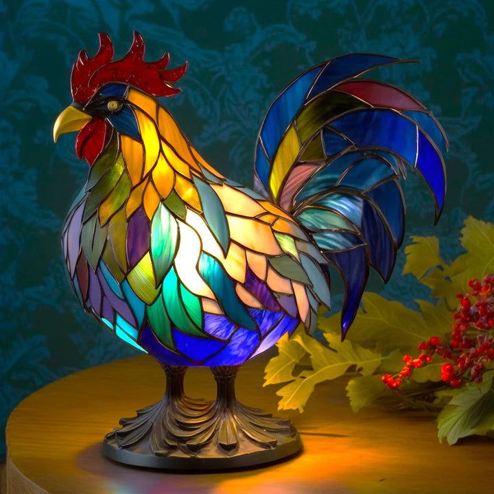 VitraGlow – ręcznie wykonana ozdoba szklana | Elegancka lampa stołowa z żywicy i szkła z żywymi artystycznymi wzorami