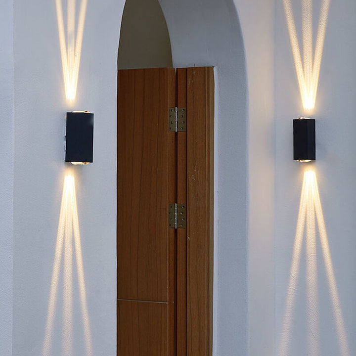 Nowoczesna prostokątna lampa ścienna LED wodoodporna na zewnątrz