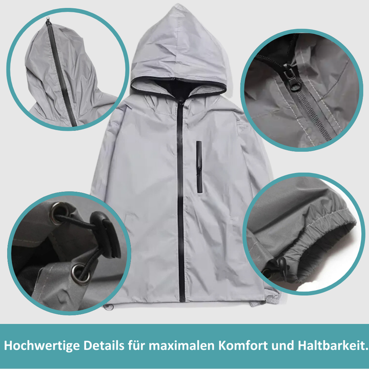 Mocno odblaskowa i wodoodporna kurtka przeciwdeszczowa unisex – LumiSafe