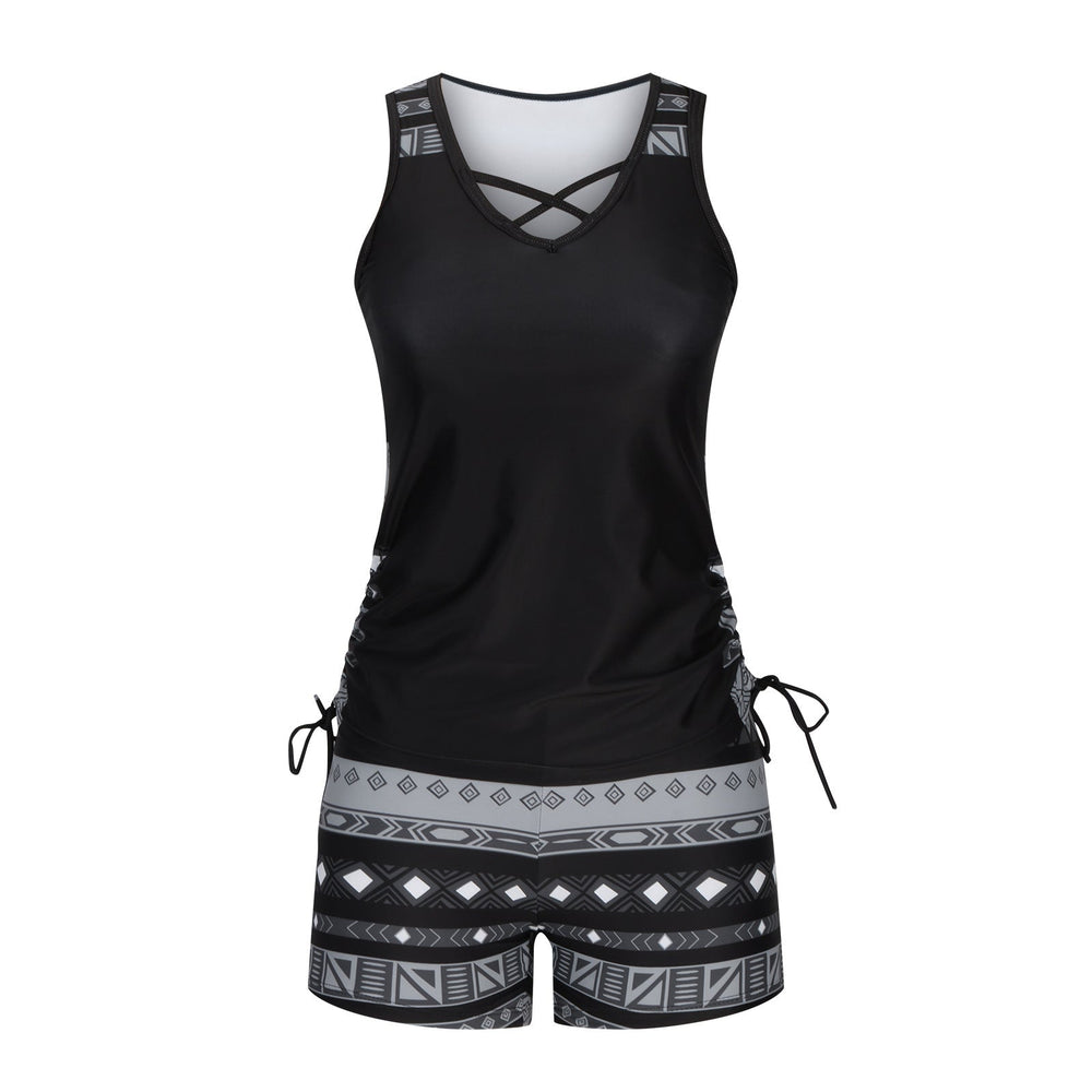 European And American Women's Seperated Swimwear High Waist Swimsuit Tied Top