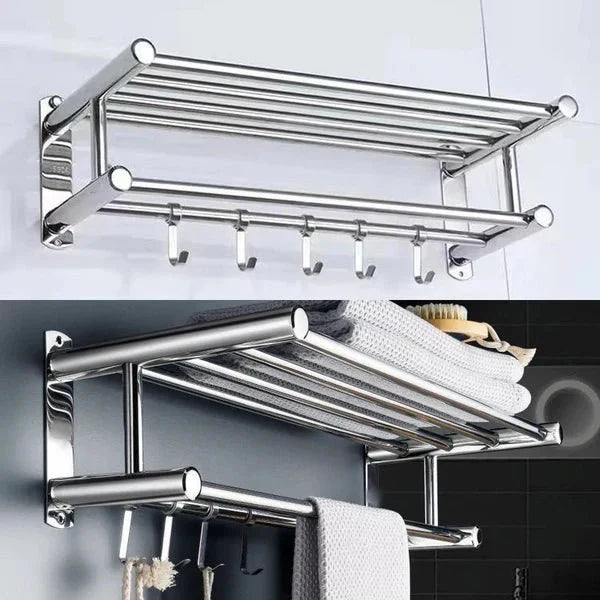 STEELRACK – Oszczędzający Miejsce i Elegancki Wieszak na Ręczniki ze Stali Nierdzewnej