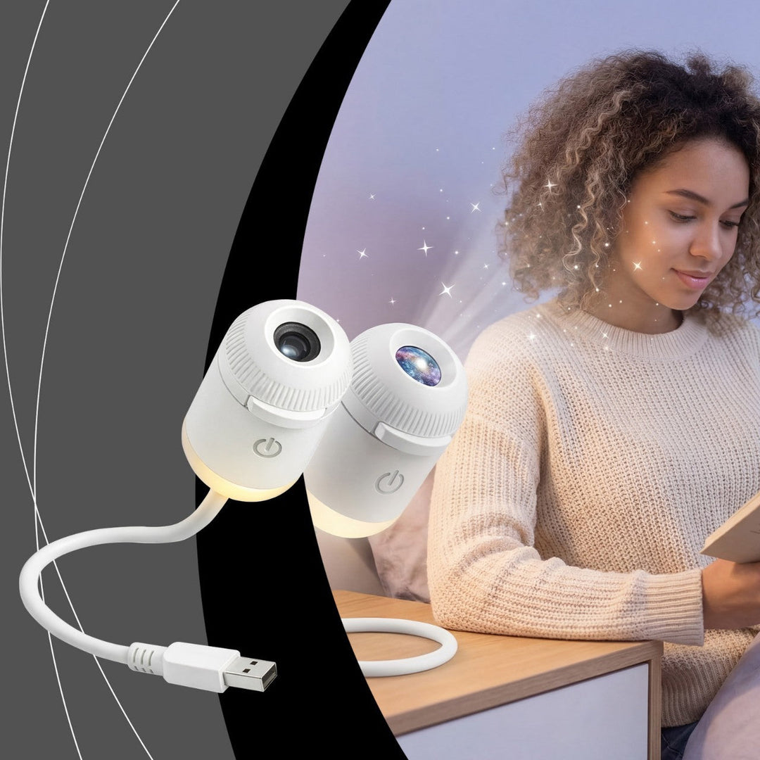 Lampka projekcyjna ze slajdami z rozgwieżdżonym niebem, sterowaniem dotykowym i USB