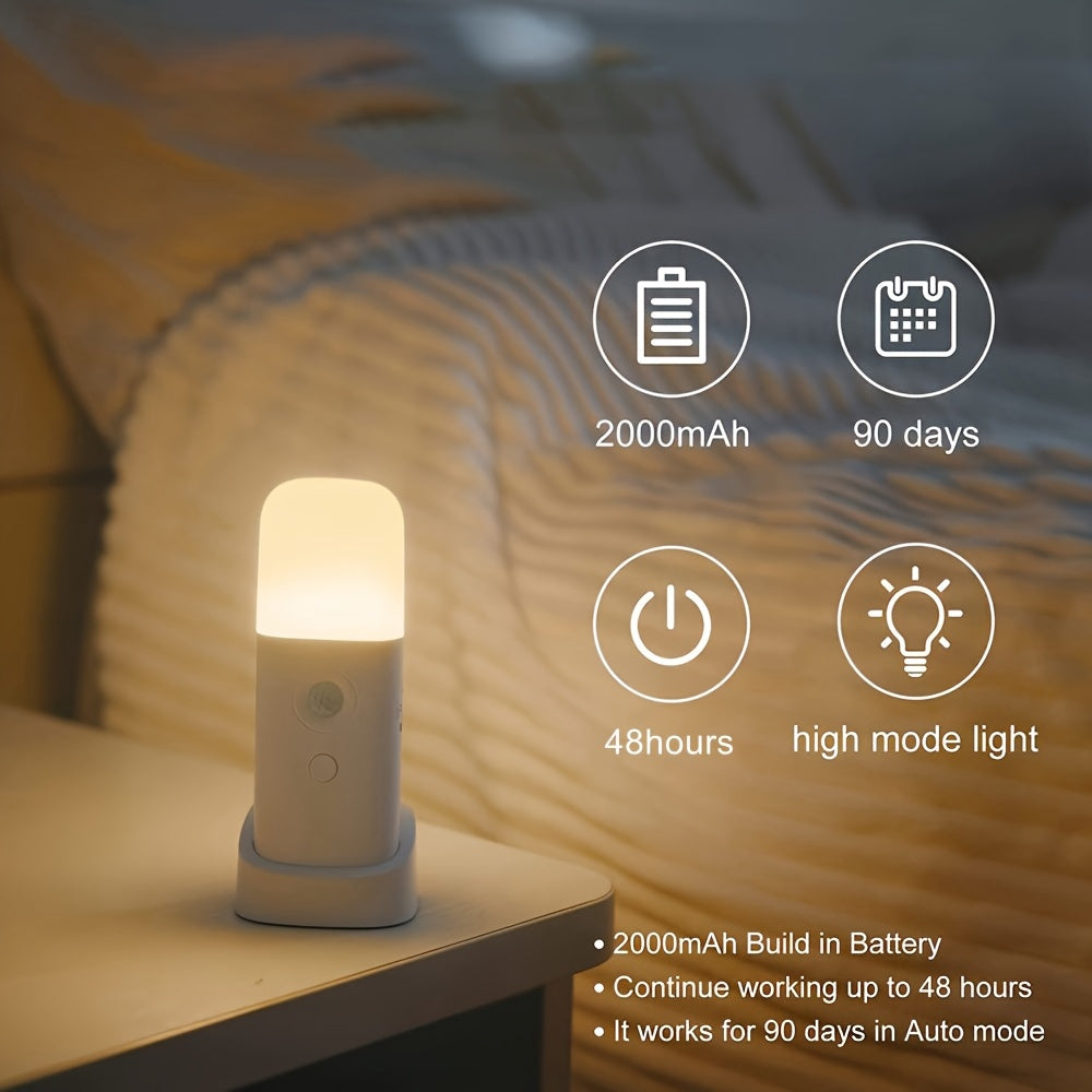 Lampka nocna LED z czujnikiem ruchu – ładowana przez USB, z regulowaną jasnością, do sypialni i korytarzy