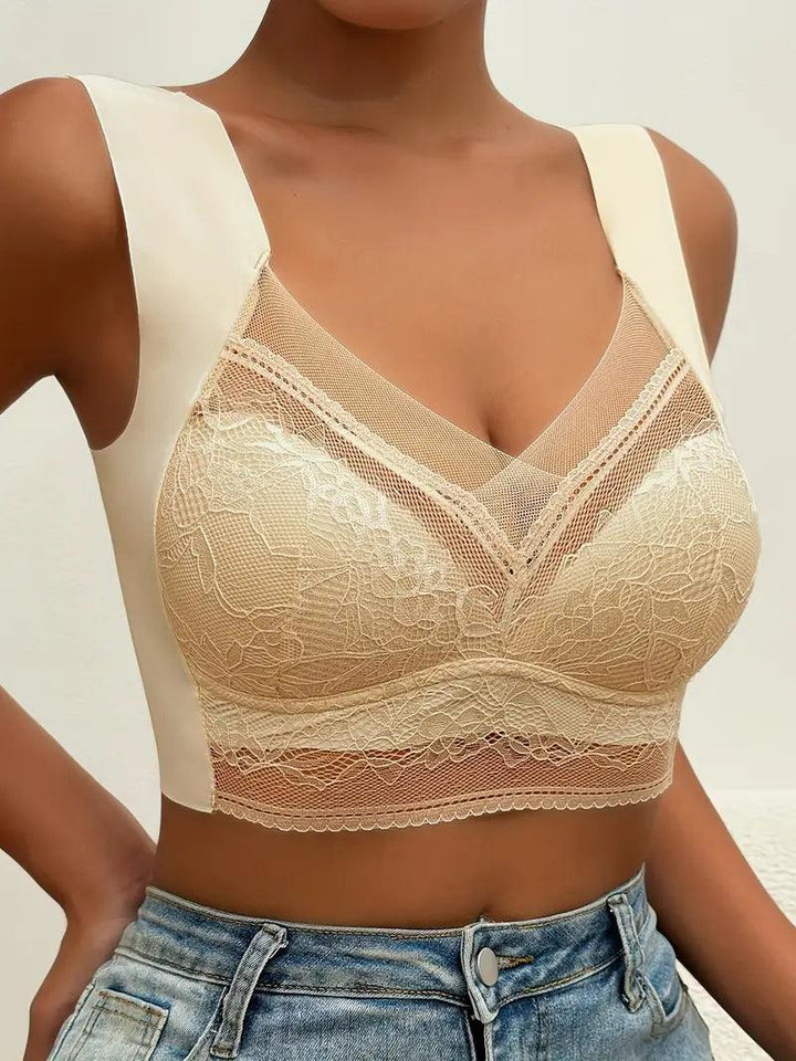 Bezszwowy Push Up Koronkowy Bralet