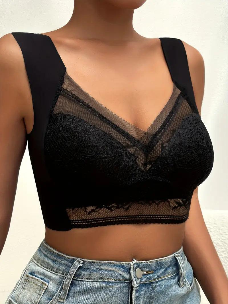 Bezszwowy Push Up Koronkowy Bralet
