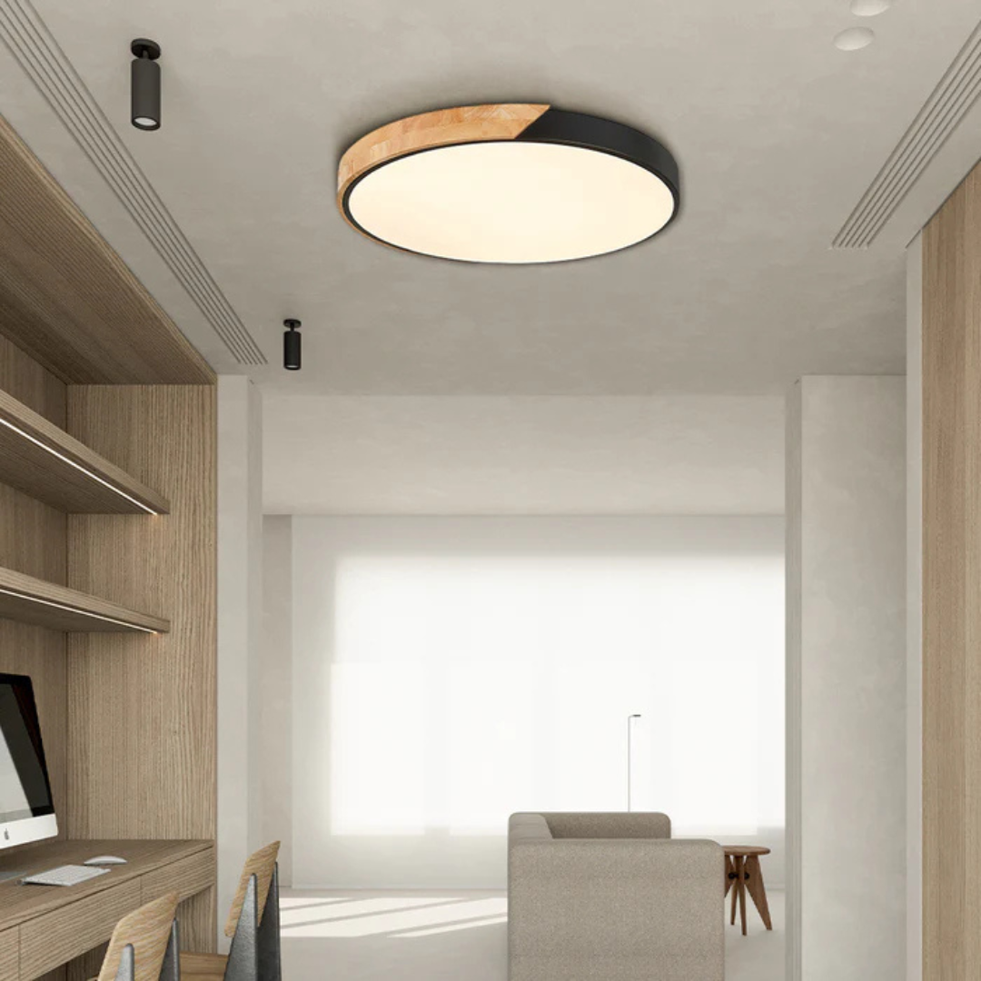 Lampa sufitowa drewniana Delos Skandi | Naturalne światło LED w designerskim stylu