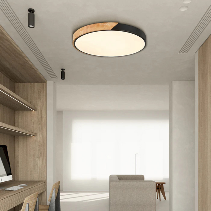 Lampa sufitowa drewniana Delos Skandi | Naturalne światło LED w designerskim stylu