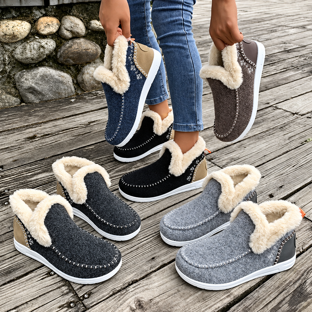 Damskie wsuwane sneakersy z pluszową podszewką