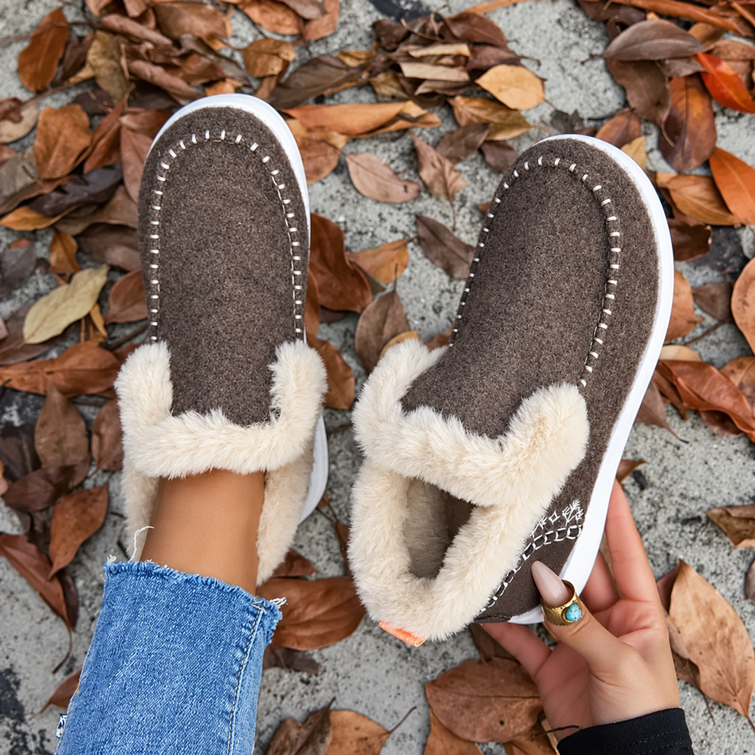 Damskie wsuwane sneakersy z pluszową podszewką