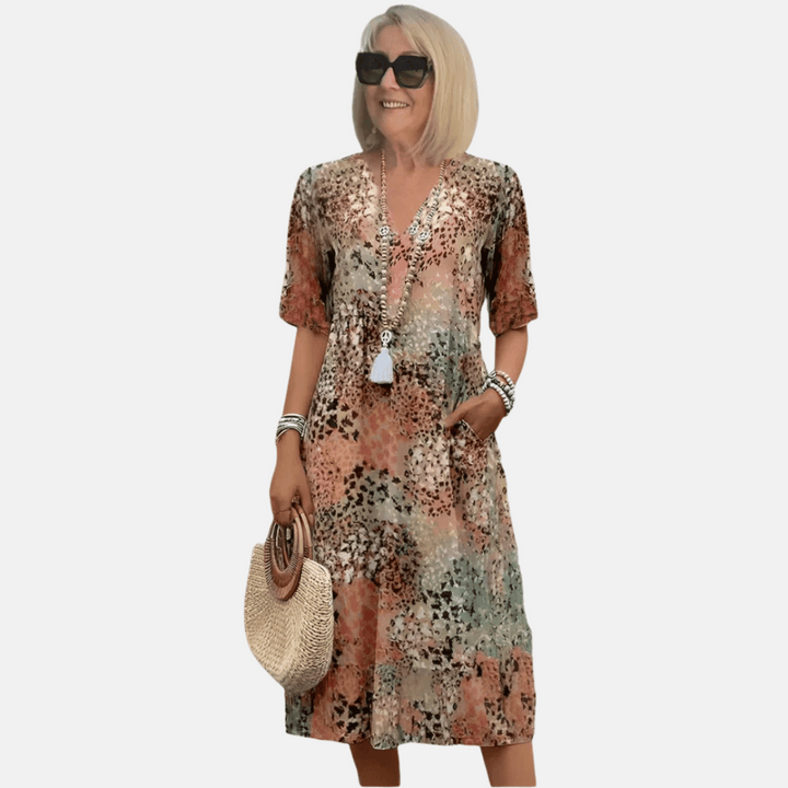 Luźna Sukienka Letnia Casual