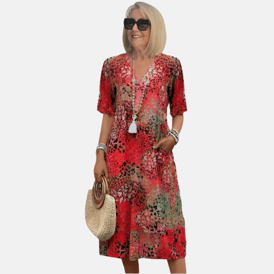 Luźna Sukienka Letnia Casual