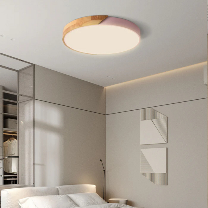 Lampa sufitowa drewniana Delos Skandi | Naturalne światło LED w designerskim stylu