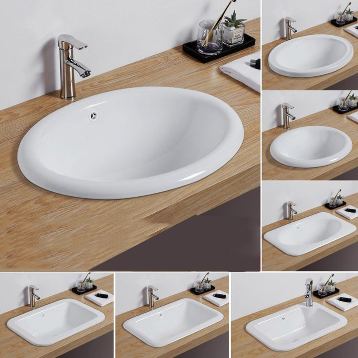 Ceramiczna Biała Umywalka Podblatowa z Zaworem Odcinającym