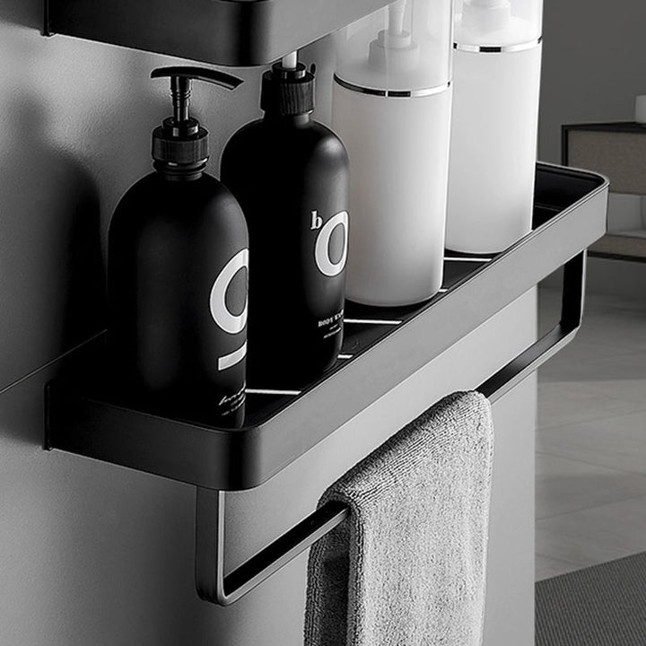 Nowoczesny matowy czarny zestaw łazienkowy 1/2 - Półka łazienkowa ze stali nierdzewnej