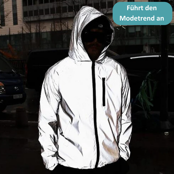 Mocno odblaskowa i wodoodporna kurtka przeciwdeszczowa unisex – LumiSafe