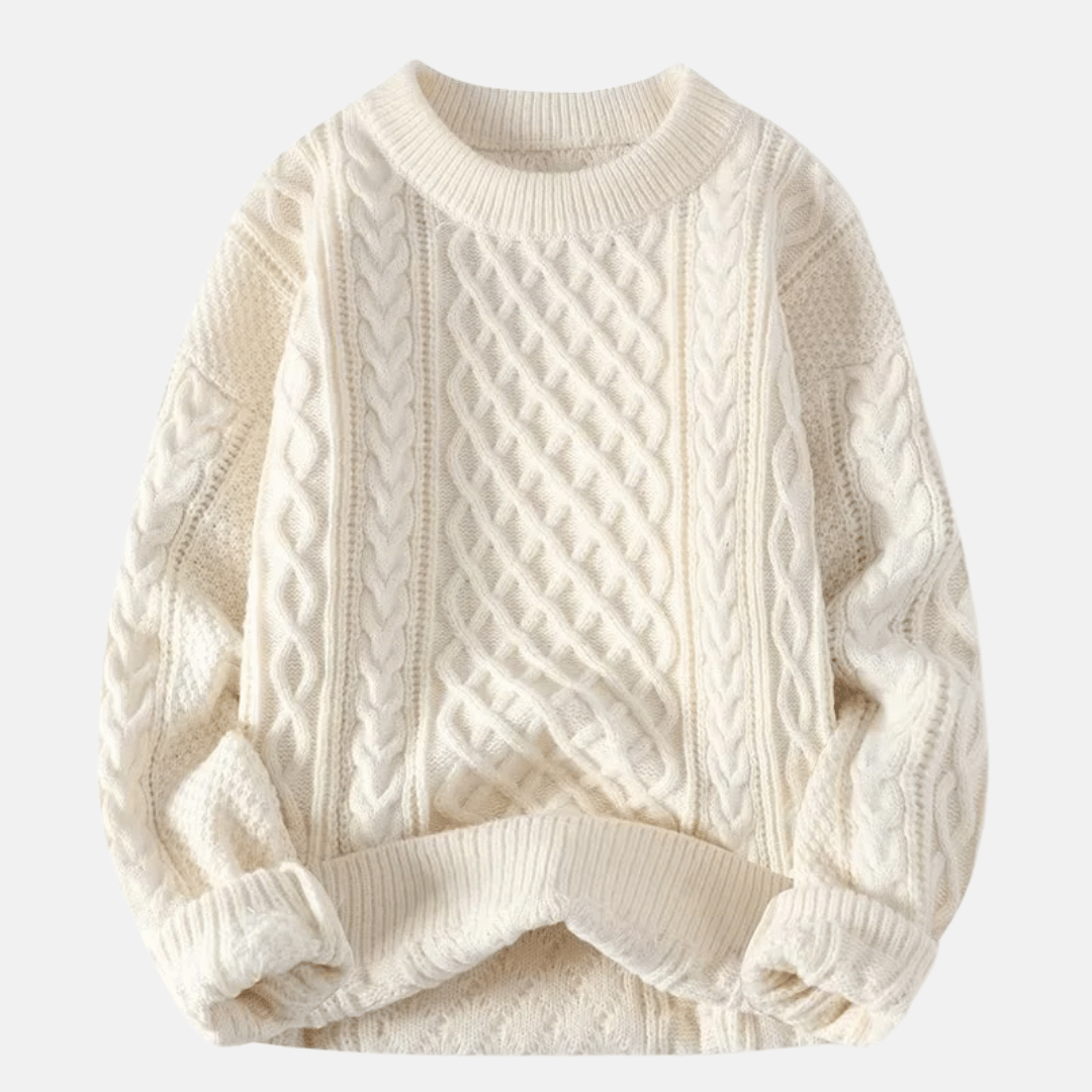Męski Gładki Sweter Z Wełny Na Zimę
