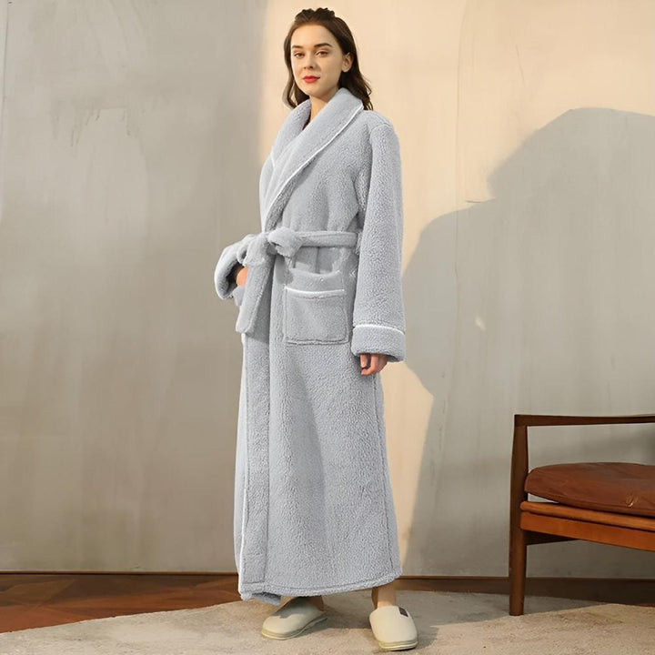 Luksusowy Fleece Ciepło Komfortowy Szlafrok