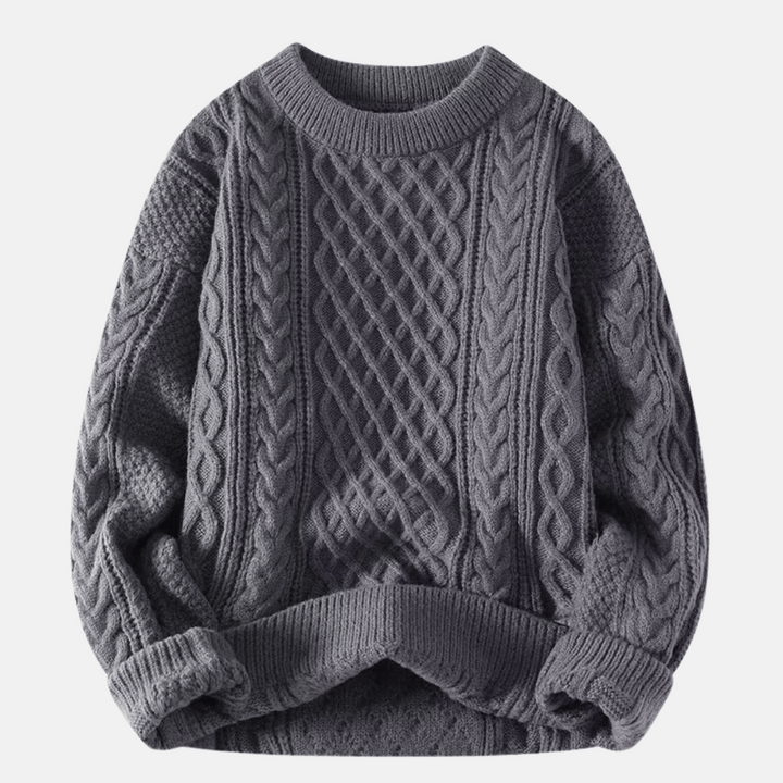 Męski Gładki Sweter Z Wełny Na Zimę
