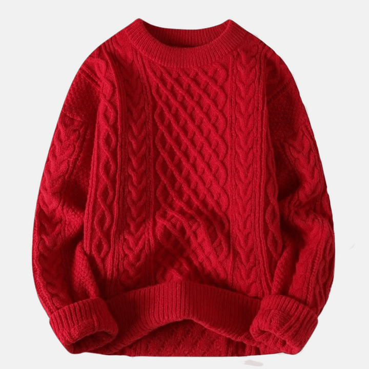 Męski Gładki Sweter Z Wełny Na Zimę