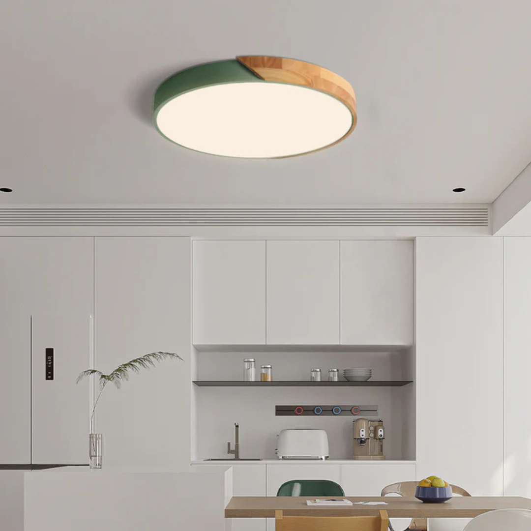 Lampa sufitowa drewniana Delos Skandi | Naturalne światło LED w designerskim stylu