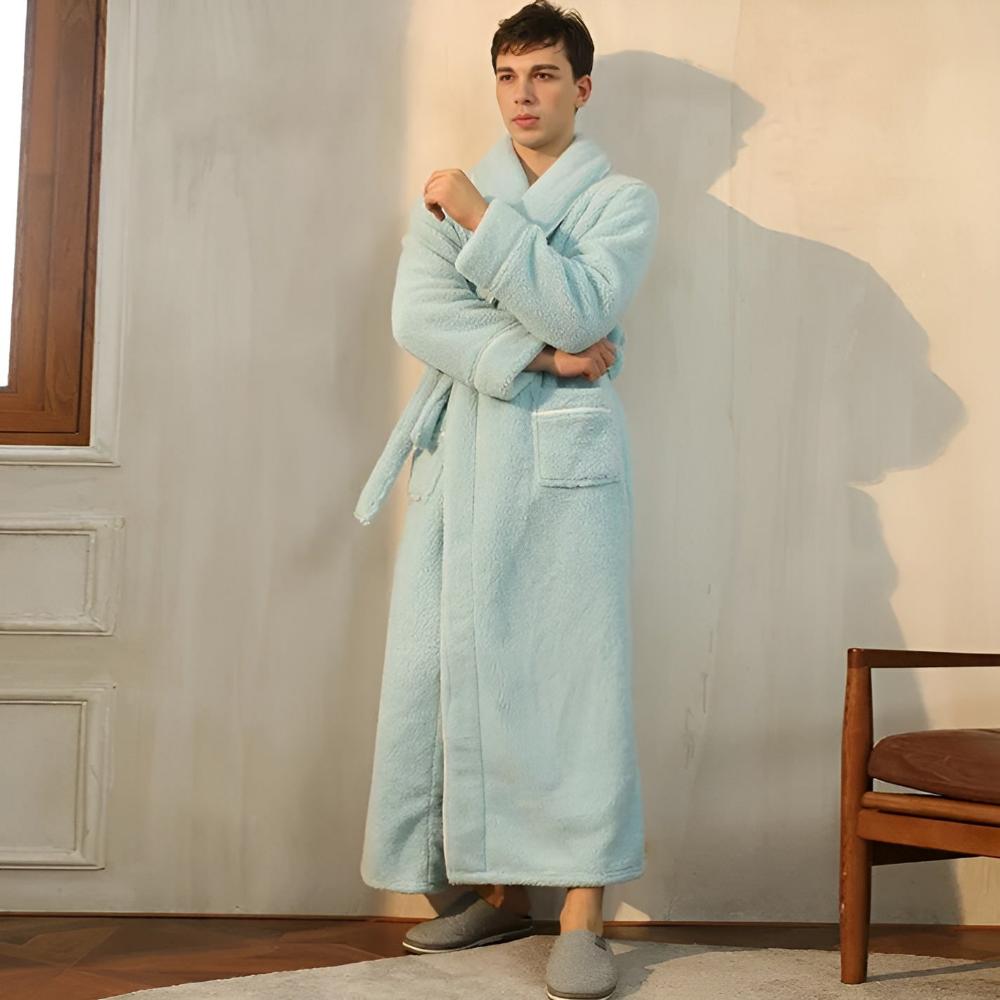 Luksusowy Fleece Ciepło Komfortowy Szlafrok