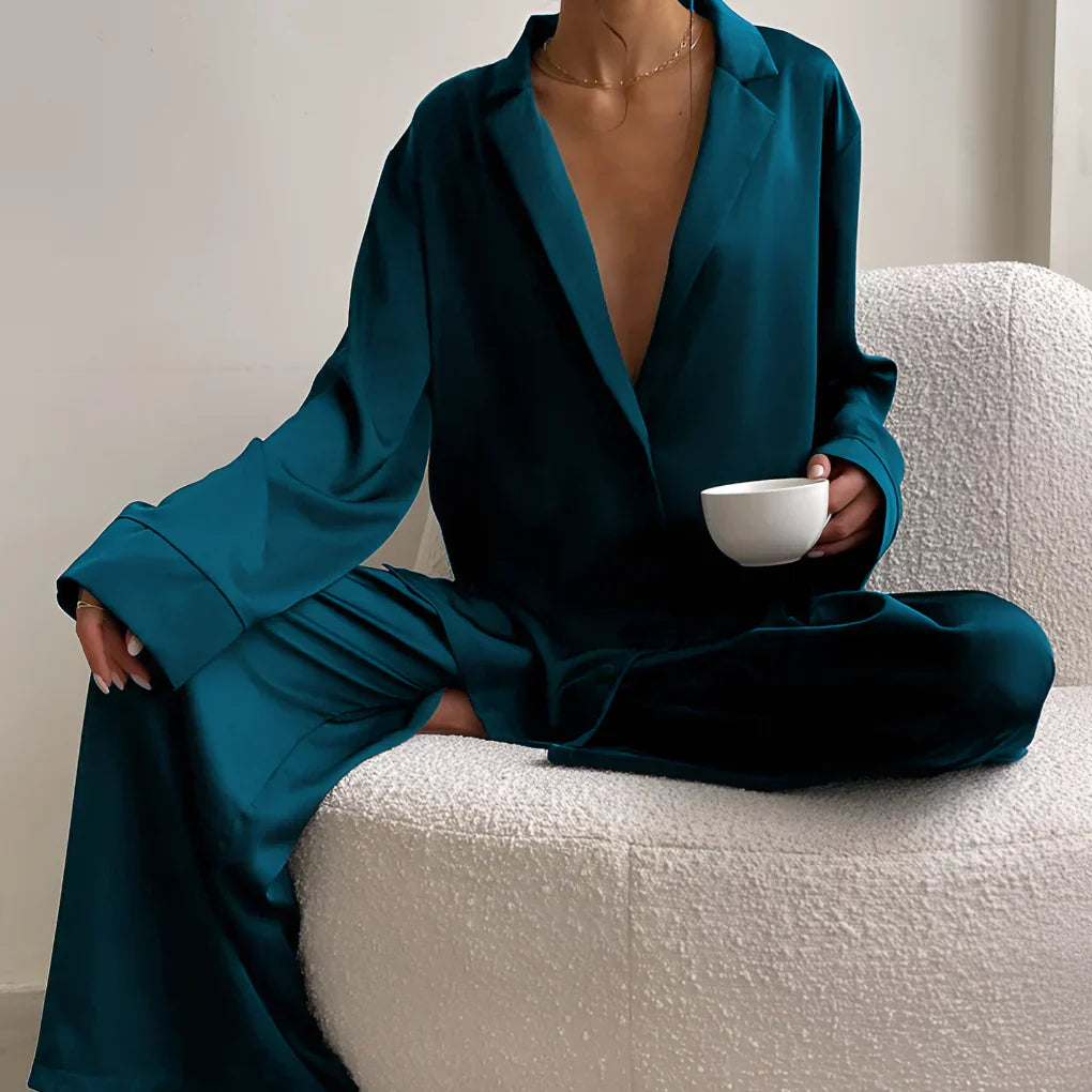 Zestaw Loungewear z Satyny dla Kobiet