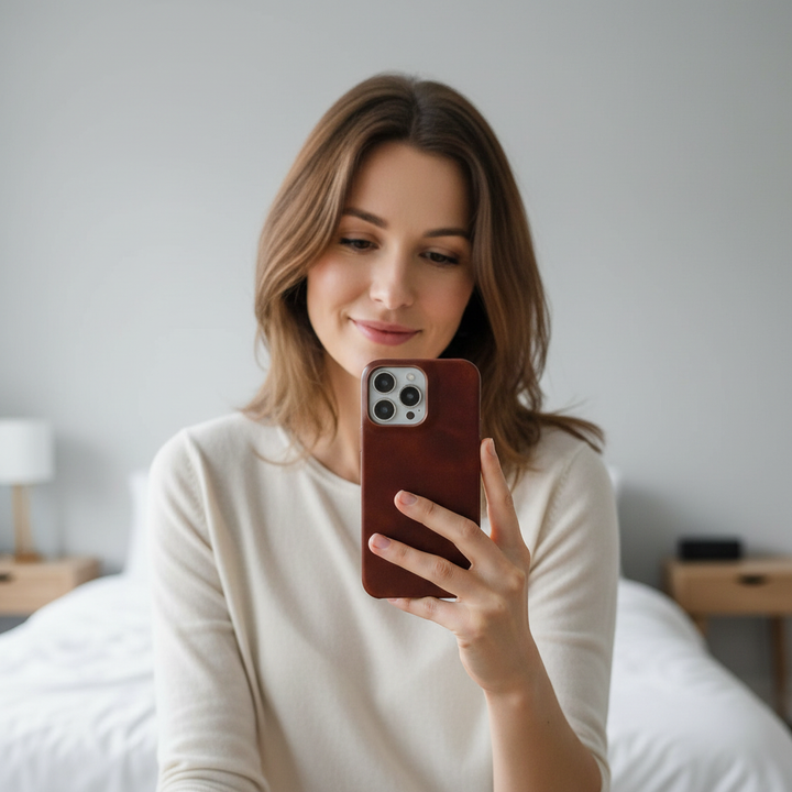 Skórzane etui na iPhone'a z ochroną antyuderzeniową
