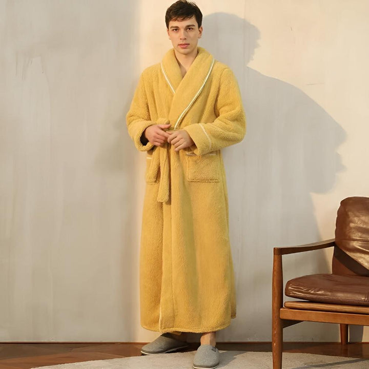 Luksusowy Fleece Ciepło Komfortowy Szlafrok
