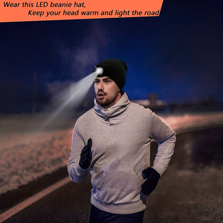 Unisex Czapka z Diodą LED – Wygodne Oświetlenie na Wieczorne Spacery