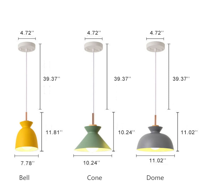 AuroraLite Nordic Lampa wisząca | Design metalowy | 1-punktowa | Nowoczesne opcje kolorystyczne