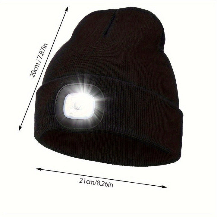 Unisex Czapka z Diodą LED – Wygodne Oświetlenie na Wieczorne Spacery