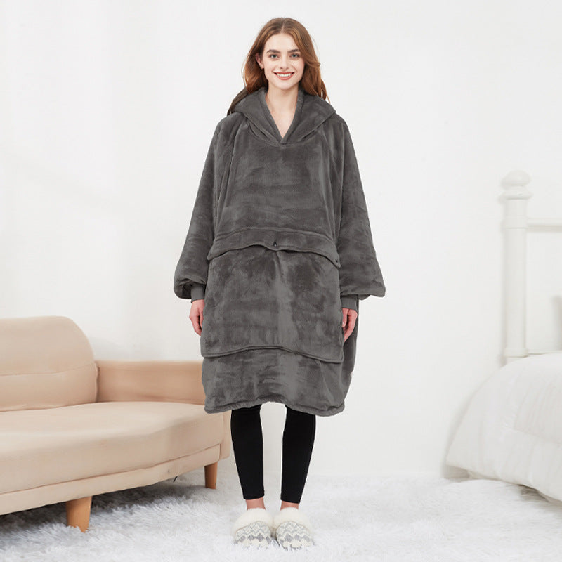Ogrzewana bluza-koc oversize z sherpy z 3 poziomami