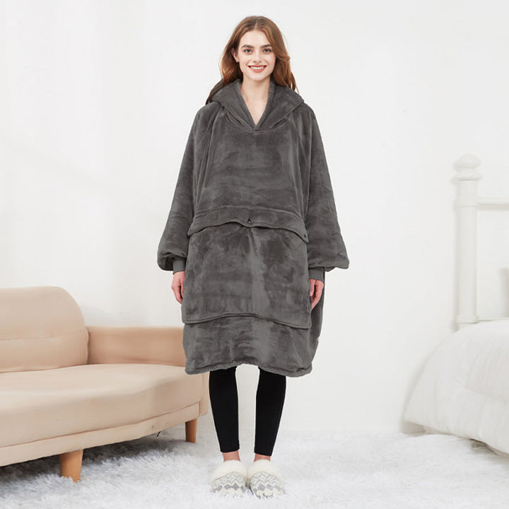 Ogrzewana bluza-koc oversize z sherpy z 3 poziomami