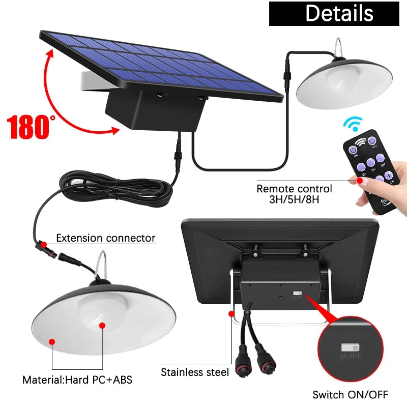 Zestaw bezprzewodowych solarnych lamp LED z pilotem – TwinRay