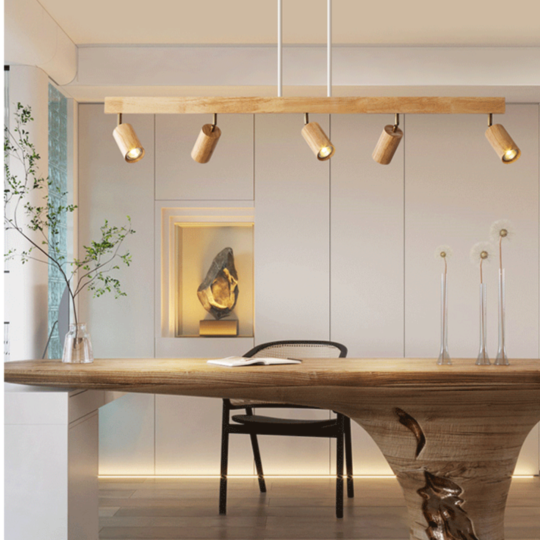 Regulowany Drewniany Reflektor Sufitowy – EcoLux