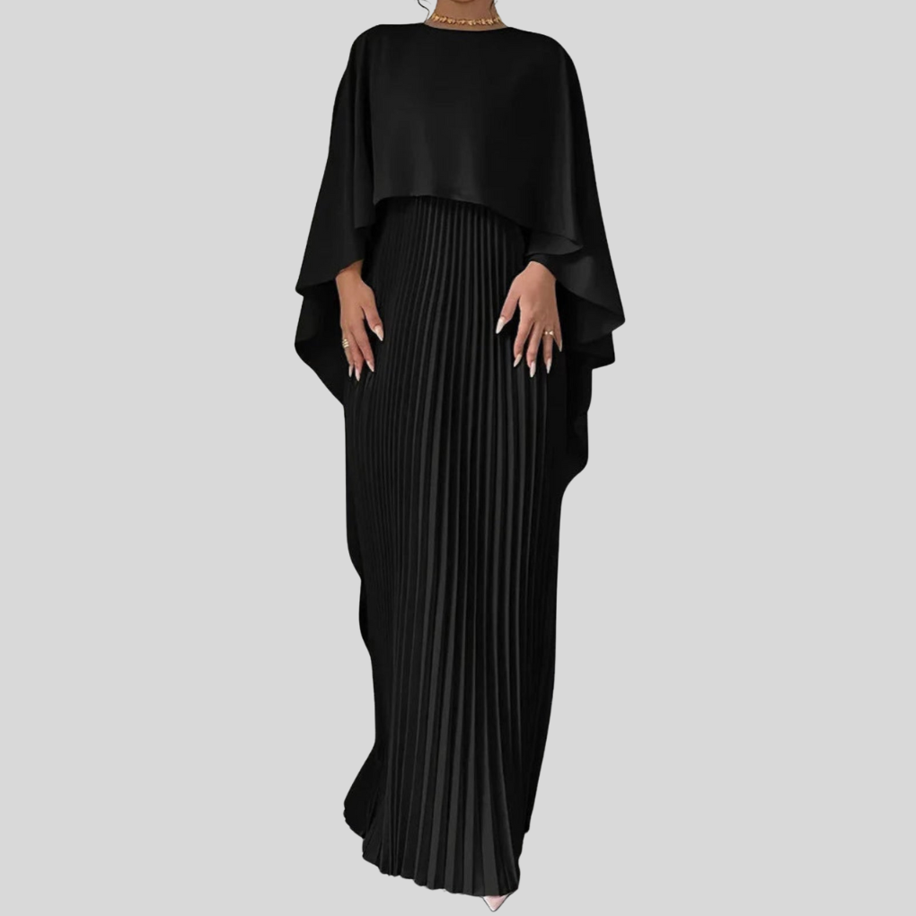Sukienka Maxi z Rekawami Batwing – Plynna Sylwetka