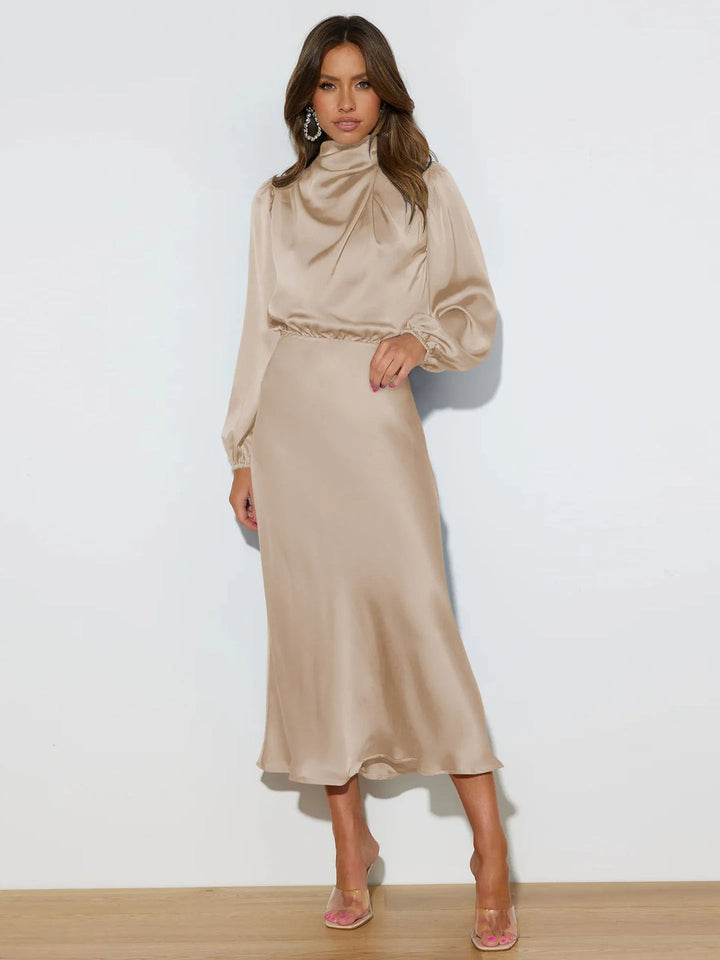 Elegancka Sukienka Wieczorowa z Satyny dla Kobiet