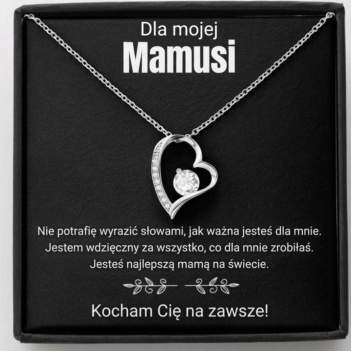 Naszyjnik z łańcuszkiem w kształcie serca