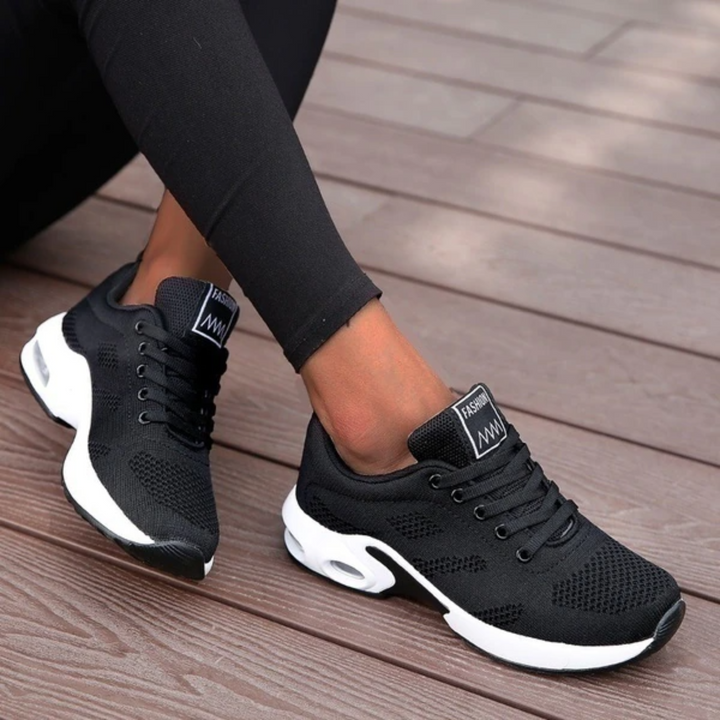 Lekkie ortopedyczne sneakersy damskie z oddychającej siateczki z wyściełaną podeszwą