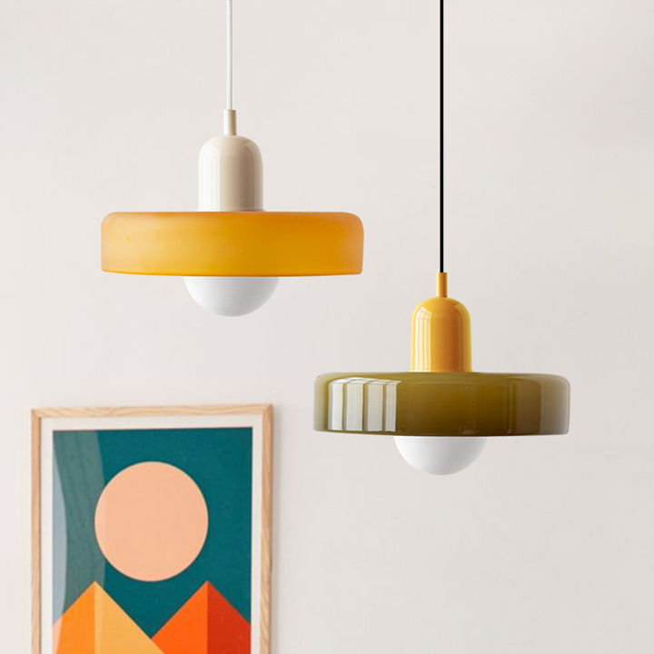 Kolorowa lampa wisząca w stylu Bauhaus - StiloGlas