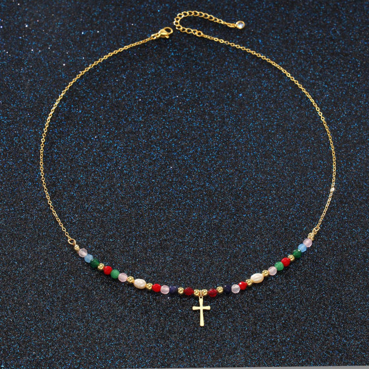 Cross Pendant Clavicle Chain Fashionable Minimalist Womens Jewelry