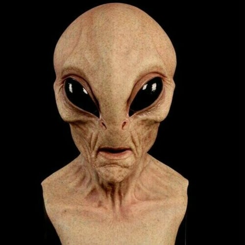 Realistyczna maska kosmicznej istoty CosmicMorph | Malowany ręcznie akcesorium do kostiumu na Halloween, zakrywające całą głowę