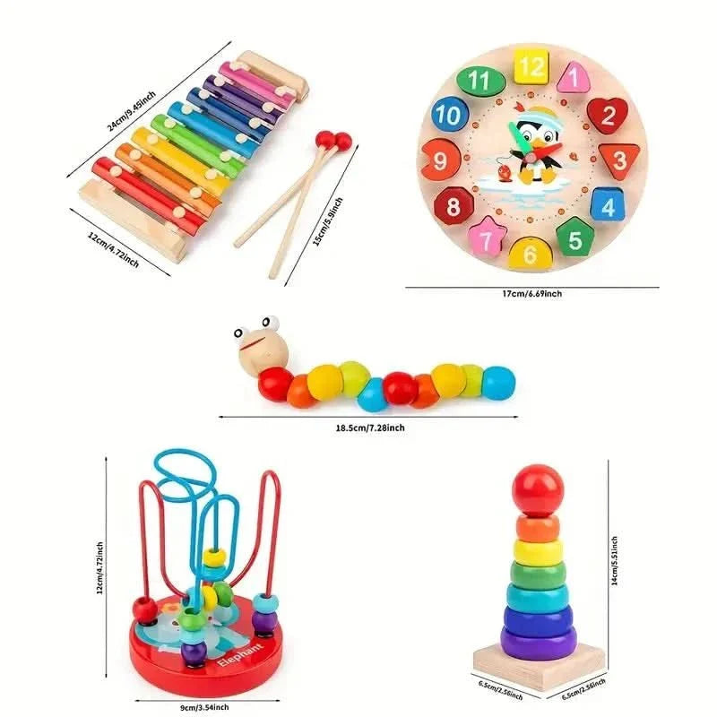Zestaw Montessori 5 w 1 EduQuest – kreatywna nauka dla niemowląt od 6 miesiąca życia
