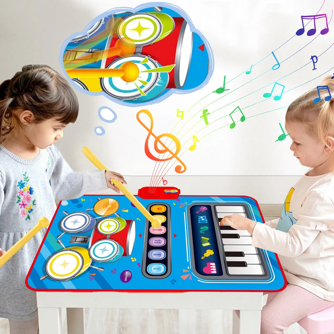 SoundSteps – Mata muzyczna 2 w 1 z pianinem i perkusją