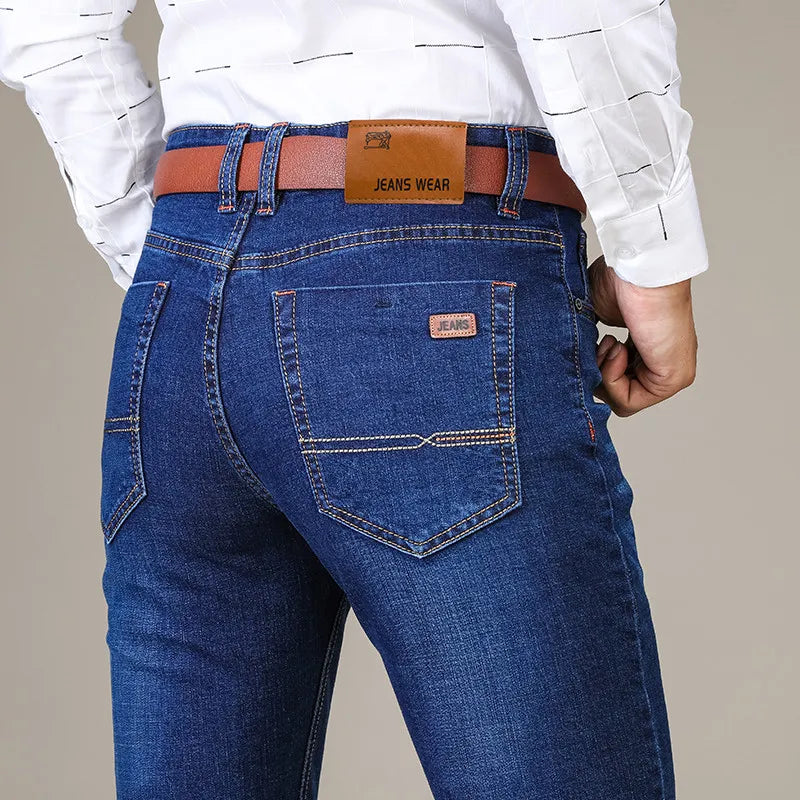 Jeansy | Proste, luźne jeansy ze stretchem